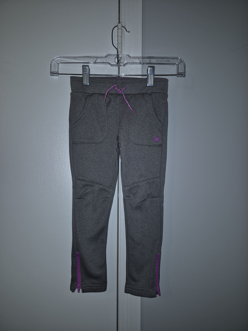 OshKosh B'gosh Gray Jogger Pants with Purple Accents 4T